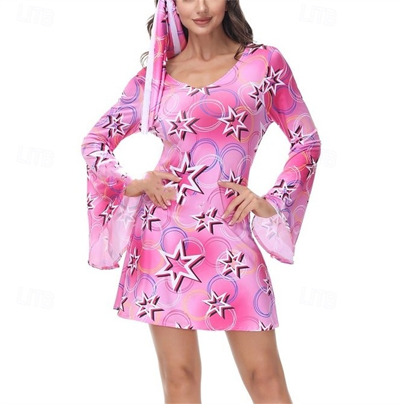 Retro Vintage Anos 70 Discoteca Curto Mini Vestidos Hippie Fantasia Mulheres Baile de Máscaras Casual / Diário Festa de Solteira Parada do Orgulho Adulto Vestido de 2026 por $30.99 –P1
