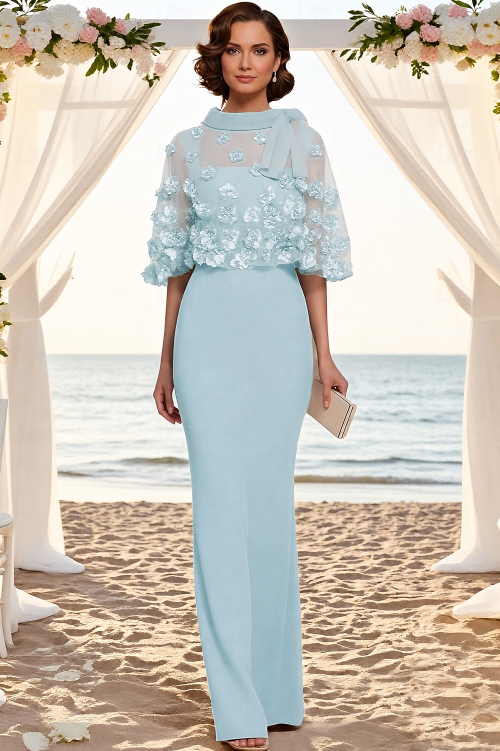 Due Pezzi Lunghezza al pavimento Vestito da Festa Abito da Cocktail Abito da invitata a nozze Abito da cerimonia per signora Manica Corta Mezza Manica Girocollo Scollo Tondo Elegante Formale Ospite del 2026 a $95.99 –P10