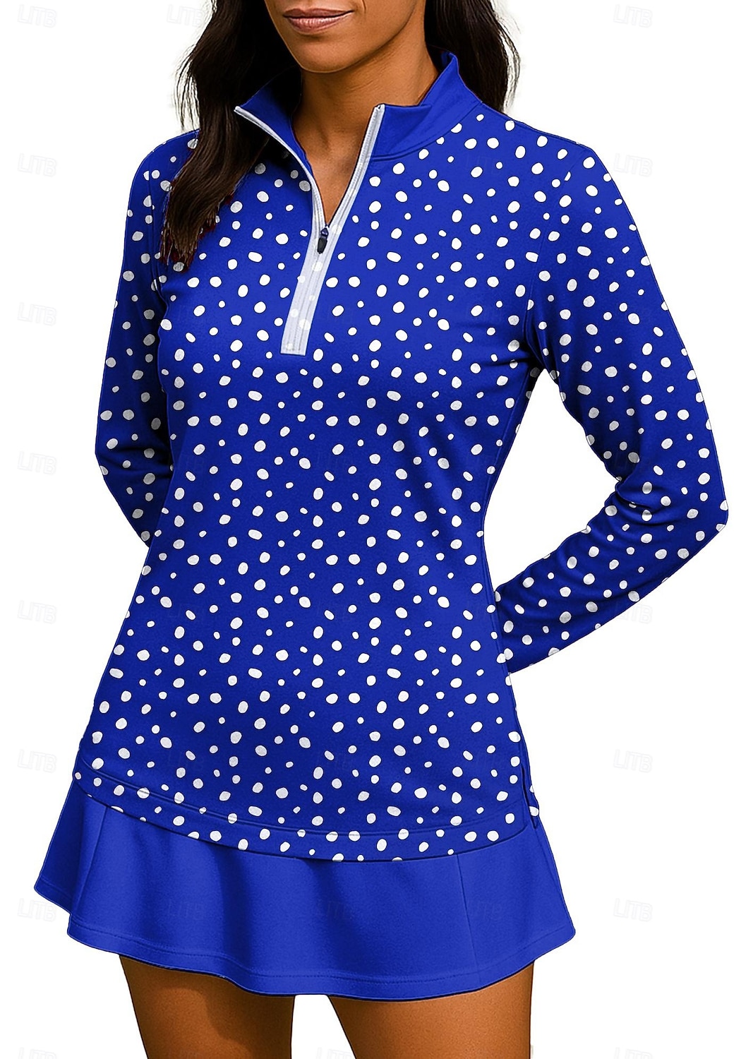 Pentru femei Punct Tops Tricou sport Cămașă de tenis Top de tenis Manșon Lung Fermoar Floral UPF50+ Rezistent la UV Înaltă Elasticitate Confortabil la umezeală Respirabil Volei Tenis Golf Gât Înalt 2026 - $22.99 –P8