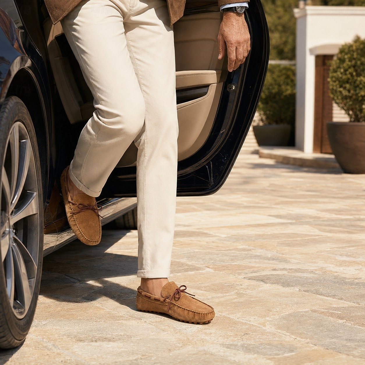 Men's Genuine Suede Leather Driving Loafers, Hand-Stitched Moc Toe Slip-On Shoes with Rubber Pebble Sole for Driving and Casual Wear 2026 - $54.99 –P2