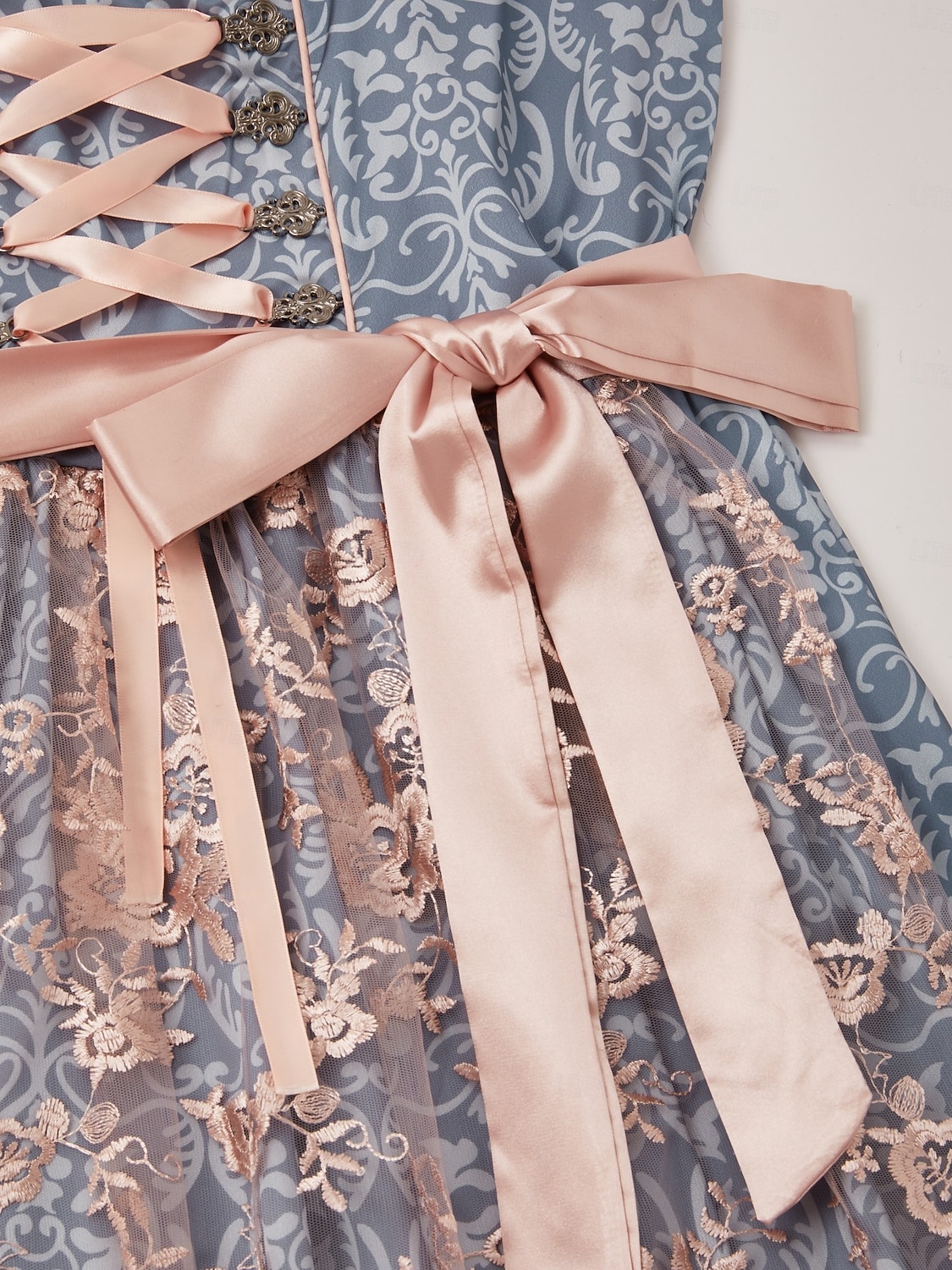 Oktoberfest Dirndl Dress Midi Length Lace Maid Romantic Bavarian Munich Wiesn Women's Traditional Style Cloth Without Blouse (60CM) 2026 - $72.99 –P5