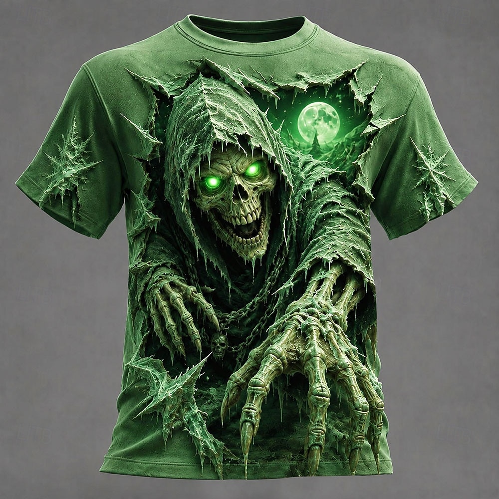 Halloween Men's Skull T Shirt Short Sleeve T shirt 3D Print Crew Neck Shirt Dark Casual Daily Street Blue Black Red Summer Spring Clothing Apparel S M L XL 2XL 3XL 2026 - €11.23 –P3