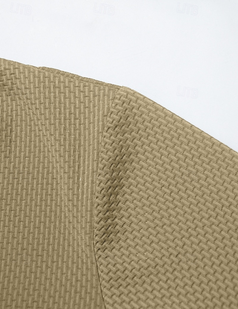 Herren Poloshirts Polohemd aus Eisseide-Seersucker Lässig Straße Revers Kurzarm Basic Modern Einfach Jacquard Leicht Sommer Frühling Blau Weiß Schwarz Khaki Armeegrün Poloshirts 2026 - $21.99 –P14