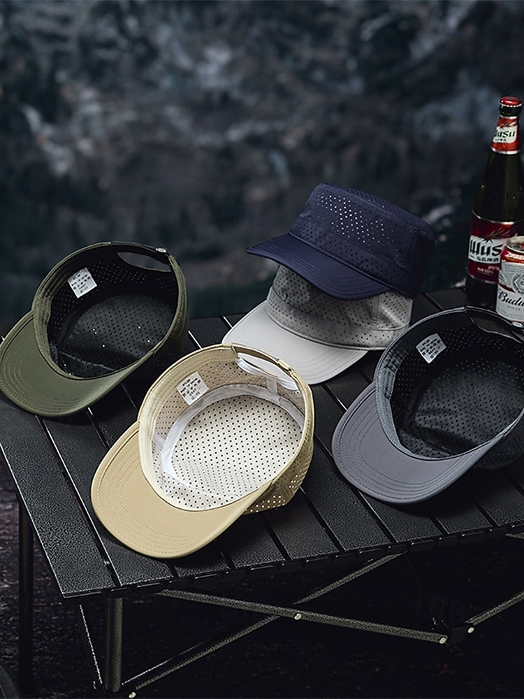 Boné militar masculino respirável de secagem rápida, leve, em poliéster perfurado, ajustável, disponível em várias cores, ideal para viagens de verão, caminhadas, pesca, golfe e camping. &uso diário de 2026 por $14.99 –P6