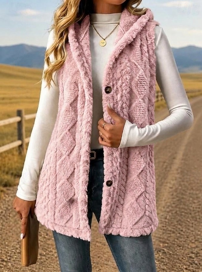 Damen Tunika Knöpfe Einfach Bohemien Vintage Lässig Ärmellos V Ausschnitt Mit Kapuze Lange Oberteile Lässig Ausgehen Blau Khaki Schwarz Rosa Rote Frühling Herbst Winter 2026 - $28.99 –P3