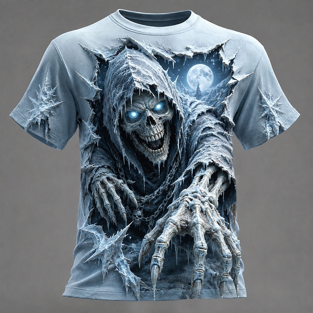Halloween Men's Skull T Shirt Short Sleeve T shirt 3D Print Crew Neck Shirt Dark Casual Daily Street Blue Black Red Summer Spring Clothing Apparel S M L XL 2XL 3XL 2026 - €11.23 –P1