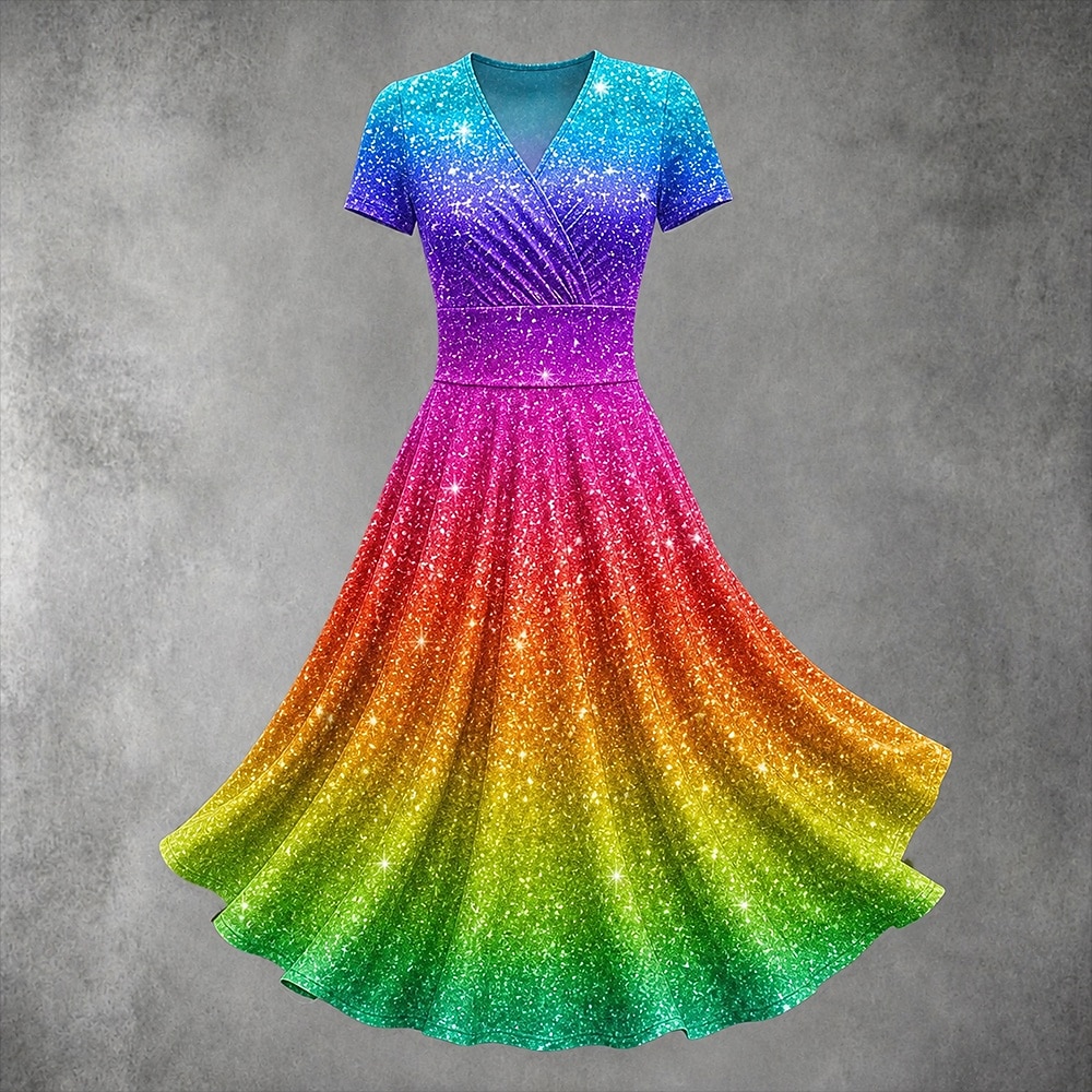 rainbow dress women's Wholesale Melody Vertical Stripe 38 bust and for Baby Size 1 years FESFOC Rainbow Dress Women's Summer