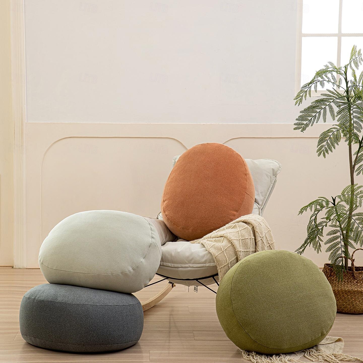 Ultra Soft Suede Pebble Throw Pillow, Fluffy Rock Shaped Floor Seating Cushion, Cute Novelty Stone Hugging Pillow for Sofa, Bedroom & Home Decor 2026 - $66.99 –P21