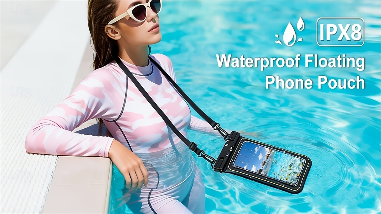 Universal Floating Waterproof Phone Case, IP68 Underwater Dry Bag Pouch with Lanyard for iPhone 17 16 15 Pro Max, Samsung S26 S25 Ultra, Pixel - Clear Camera Window for Swimming Beach Snorkeling 2026 - $16.99 –P1