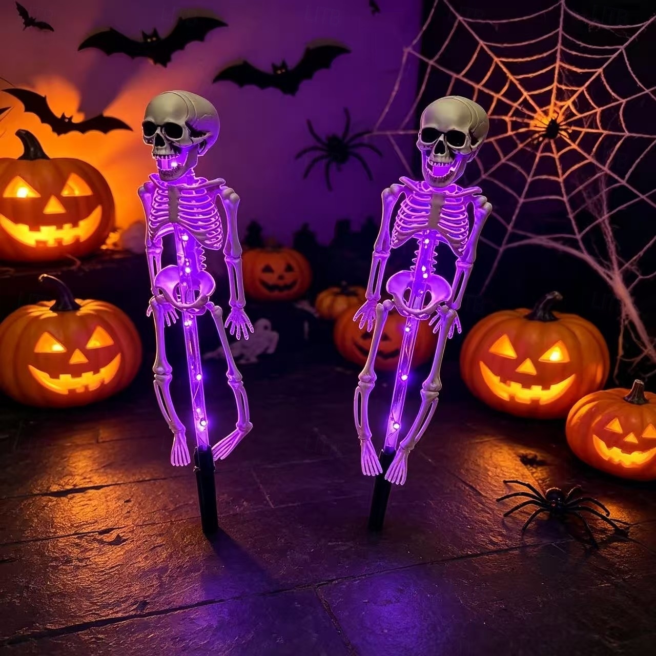 Solar Powered Skeleton Skeleton Ground Stake Lights, Outdoor Garden Yard Glowing Decorative Landscape Lamp for Halloween Holiday Party Atmosphere Decor 2026 - $16.99 –P9