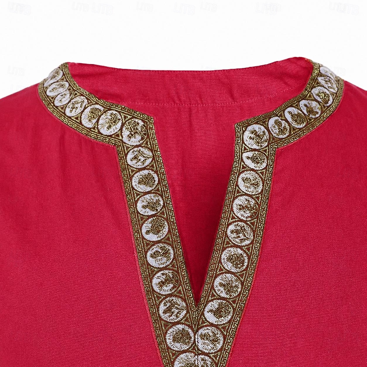 Mittelalterlich Renaissance 17. Jahrhundert Hemd Tunika Pirat Krieger Ritter Wikinger Keltischer Ritter Bestickt Stickerei Kostüm Herren Vikinger Fantasie Halloween Maskerade Leistung Maskerade LARP 2026 - $23.99 –P14