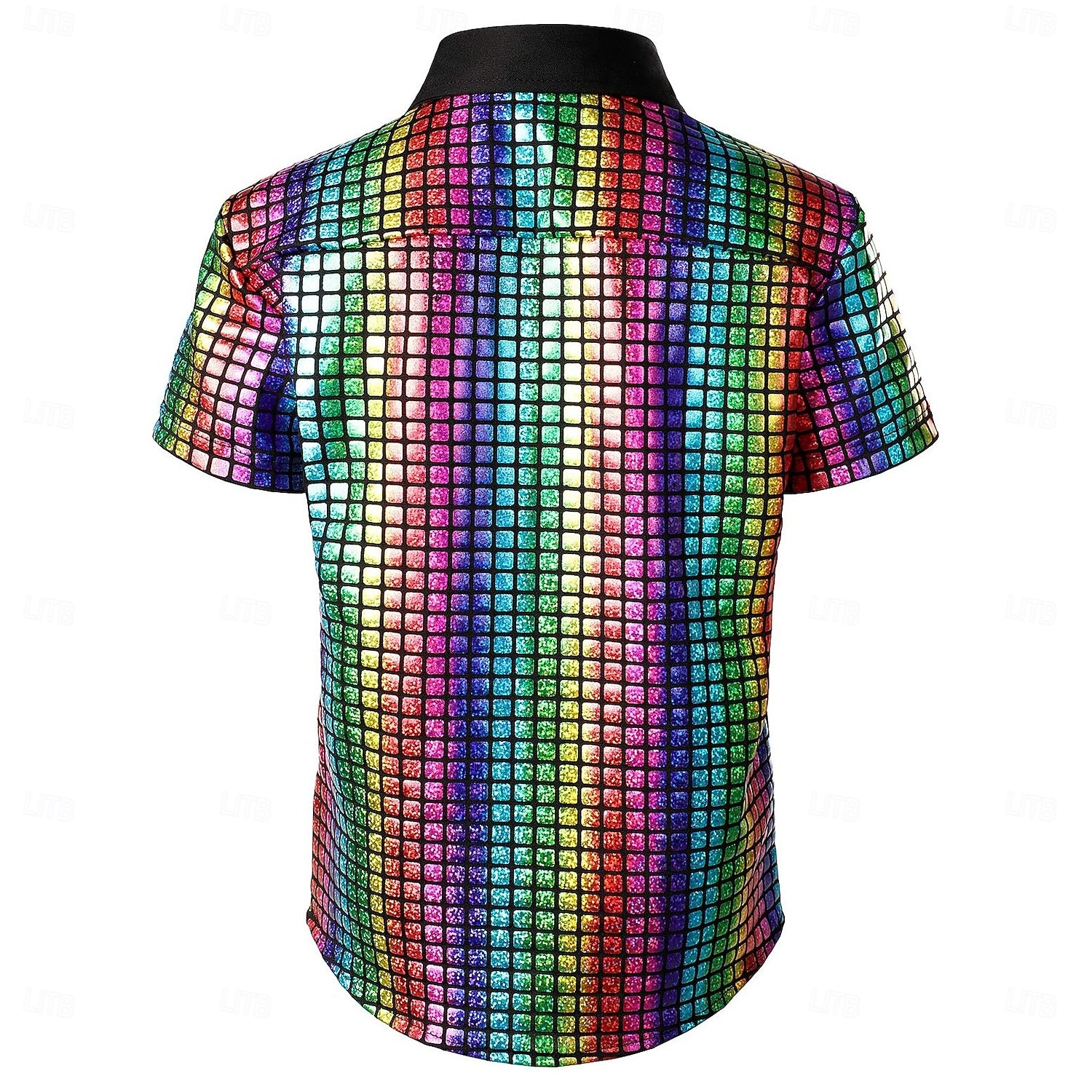 Retro Vintage 1970s Disco Shirt Short Sleeves Shiny Metallic Fancy Dress Men's Carnival Costume Halloween Carnival Masquerade Music Festival Party / Evening Nightclub Adults' Shirt Spring & Summer 2026 - $21.99 –P7