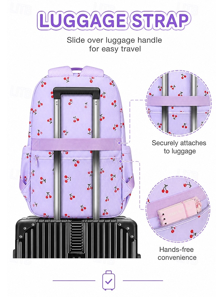Girl's Corduroy Backpack Set, 3 Piece Cute School Backpack with Large Capacity Multi Compartments, Laptop Sleeve, Adjustable Straps, Luggage Strap, Travel College Bag for Girls, Available in Multiple 2026 - €42.99 –P6