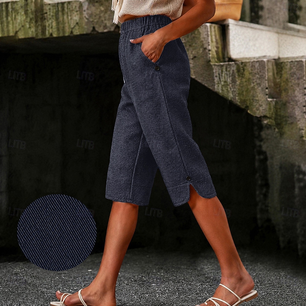 jeans da donna pantaloni capri in denim vacanza capri basic vita alta comodi comodi anelastici vacanza formale abbigliamento quotidiano nero blu navy azzurro cielo estate primavera vestibilità regolare del 2026 a $27.99 –P1