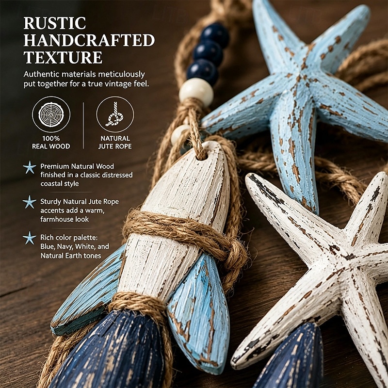 Lighted Wooden Fish & Starfish Wall Decor – Beachy Wall Decor with Warm LEDs, Coastal Nautical Hanging Decor for Bathroom, Porch & Beach House 2026 - $29.99 –P9