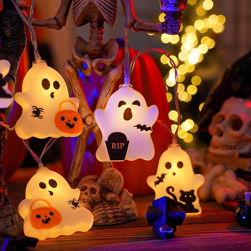 Halloween String Lights, 19.7FT 40 LED Cute Ghost Pumpkin Bat Fairy Lights, USB or AAA Battery Powered Halloween Decorations for Bedroom Living Room Party Indoor Decor 2026 - $16.99 –P3