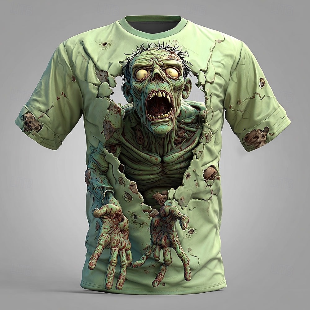 Per uomo Illusione ottica Zombi 3D Maglietta Manica Corta maglietta Stampa 3D Girocollo Camicia Esagerato Designer Orrore Club Feste Streetwear Blu 1 2 Estate Primavera Tutte le stagioni Abbigliamento del 2026 a $22.99 –P4