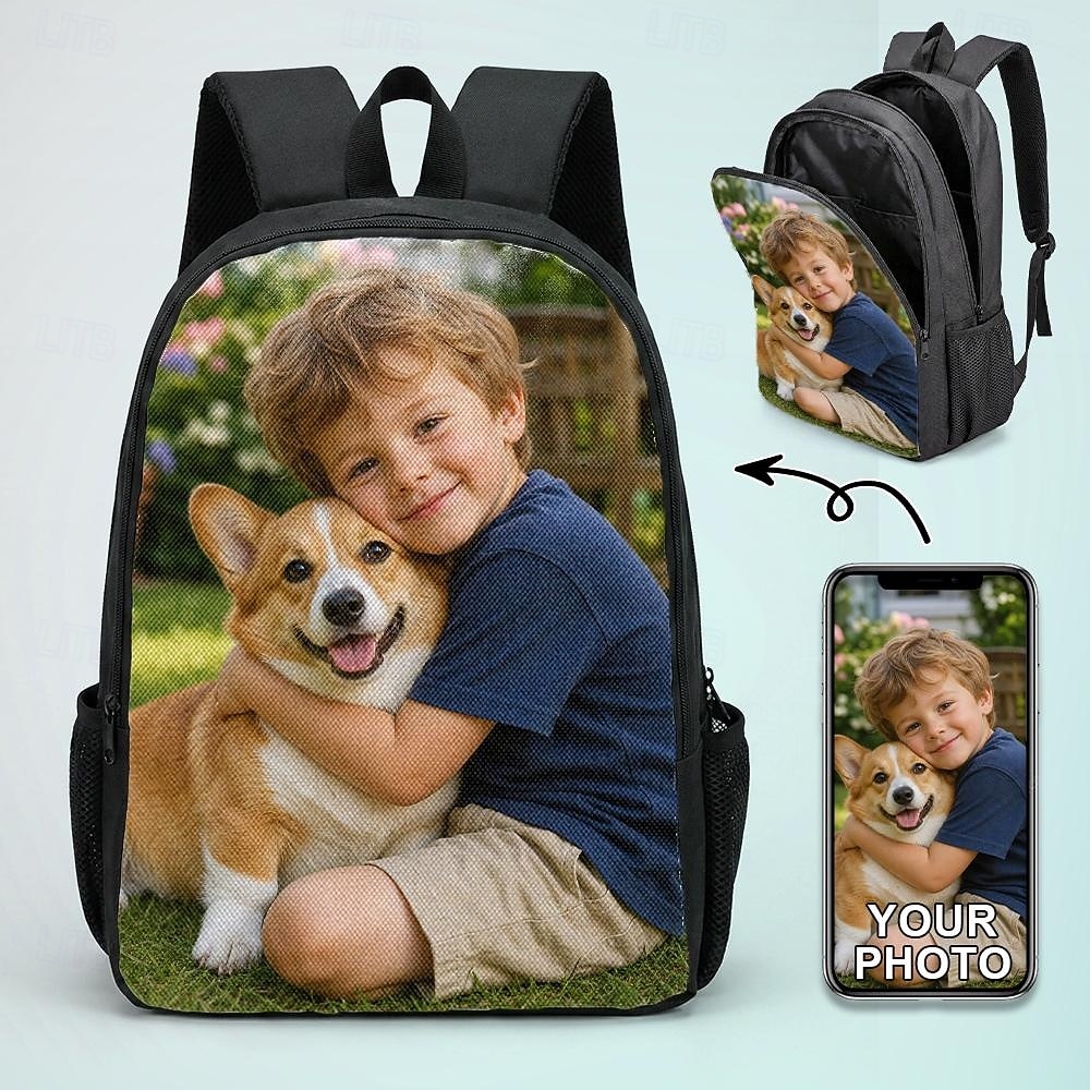 Custom Photo Kids Backpack for Back to School – Personalized School Bag with Picture Print for Boys and Girls 2026 - €20.99 –P3