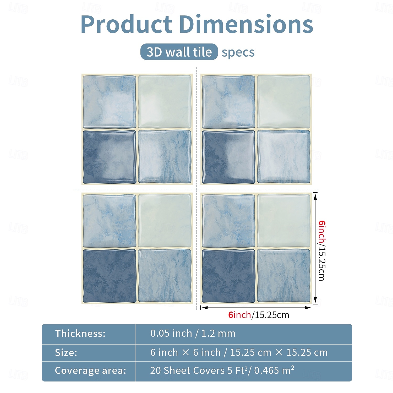 24 adhesivos 3D para azulejos de pared, adhesivos autoadhesivos para salpicaderos con efecto de azulejo y patrón a cuadros, paneles de pared impermeables y removibles para cocina, dormitorio, sala de 2026 - $52.99 –P3