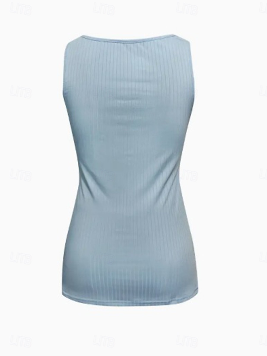 Per donna Top con cuciture in pizzo Canotta a canotta Tessuto Pizzo Patchwork Vacanza Senza maniche Casuale Bianco Giallo Rosa Azzurro cielo Estate del 2026 a $22.99 –P4