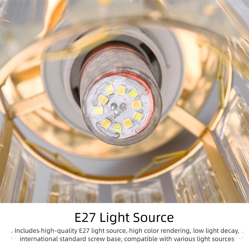 Modern Crystal Ceiling Light, E27 Crystal Chandelier Ceiling Lamp, Round Lampshade for Hallway, Stairs, Living Room, Bedroom, Kitchen, Bar, Restaurant 2026 - $54.99 –P12