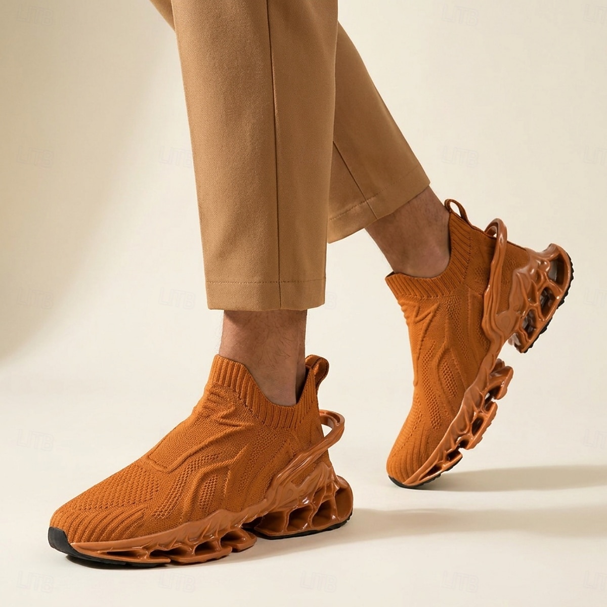 Zapatillas deportivas de punto transpirables para hombre, ligeras y sin cordones, ideales para caminar y correr, para uso casual, viajes, fitness, actividades al aire libre y comodidad diaria. 2026 - $59.99 –P5