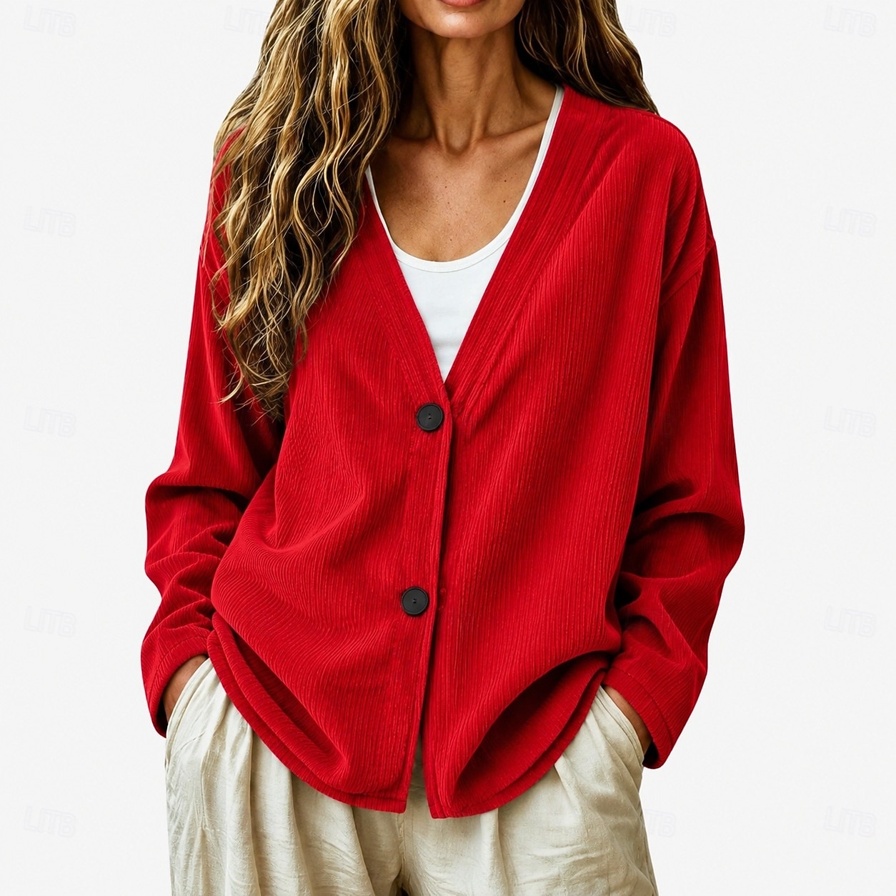 Per donna Giacca Camicia Giacca in Velluto a Coste Giacca Casual Caldo Bottoni Moda Signora Casuale Regolare Scollo a V Vestibilità comoda Manica Lunga Capispalla Rosso-arancio Rosso Blu marino del 2026 a $39.99 –P7