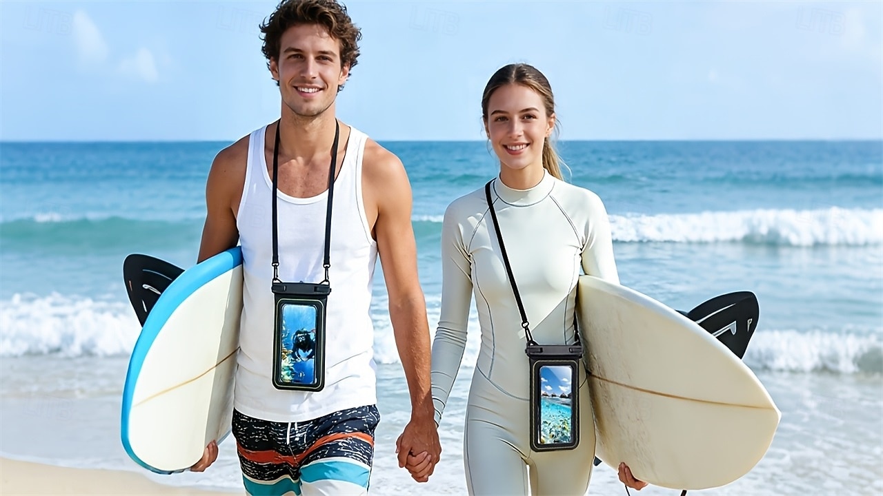 Universelle, schwimmfähige und wasserdichte Handyhülle, IP68-zertifizierte Unterwasser-Trockentasche mit Trageband für iPhone 17, 16, 15 Pro Max, Samsung S26, S25 Ultra, Pixel – klares Kamerafenster 2026 - $16.99 –P1
