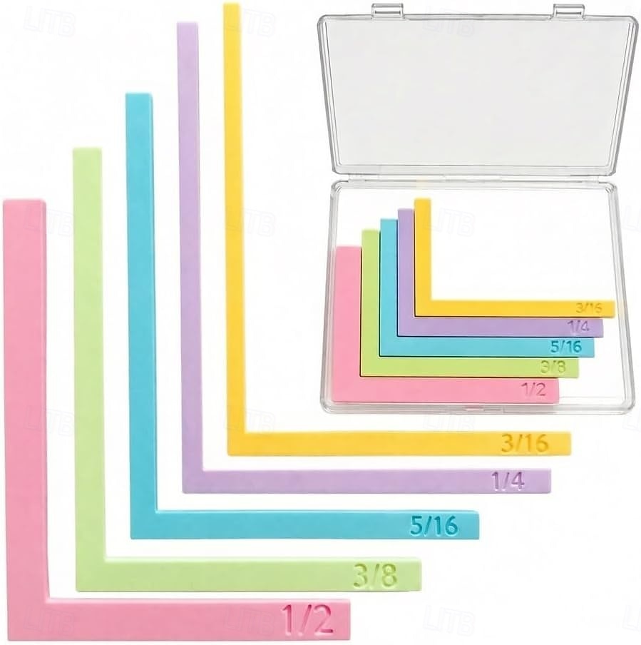 5/7-teiliges Set mit Ausrichtungshilfen aus Papier für die Kartenherstellung, inklusive Aufbewahrungsetui, farbcodierte Werkzeuge mit Größenmarkierungen 2026 - $15.99 –P1