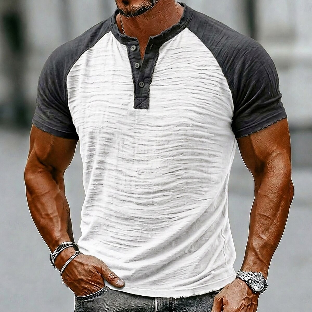 Per uomo Maglietta Maglietta in lino Manica Corta Henley Estate Primavera Tinta unica Blocco di colori Testurizzato Vacanza Vintage Sport Senza bordo Manica corta Casuale Casa All'aperto Bianco Vino del 2026 a $30.99 –P1