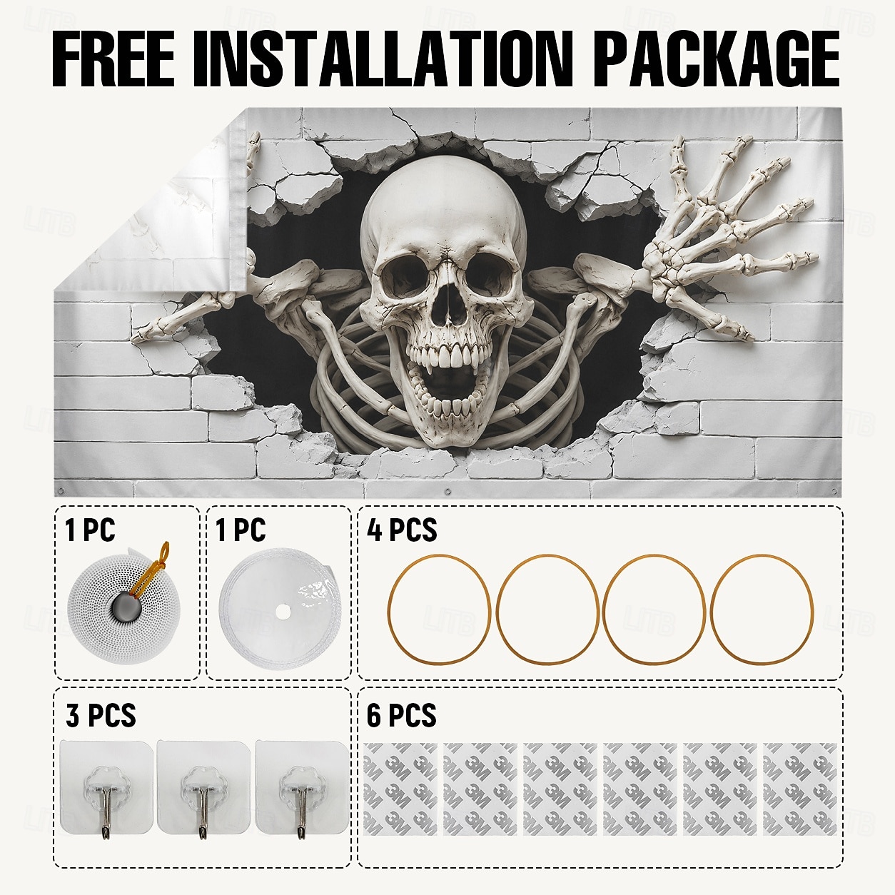 Halloween-spöklikt garageportsskydd, läskigt spöke med blodspår och "jag ser dig"-tryck, obehaglig skräckdekoration för utomhusträdgård, hus eller fest 2025 2026 - $42.99 –P3