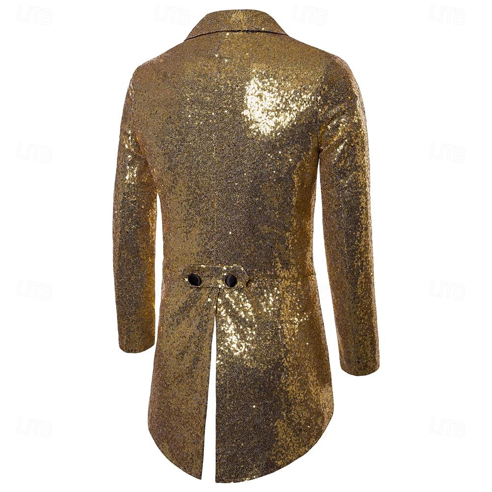 disco 1980erne ملابس السهرة للرجال tailcoat Disk Paljetter Kostyme Herre Karnevalskostyme Halloween Karneval Maskerade Aftenselskap Nattklubb Pride-parade Voksne Frakk 2026 - $56.99 –P2