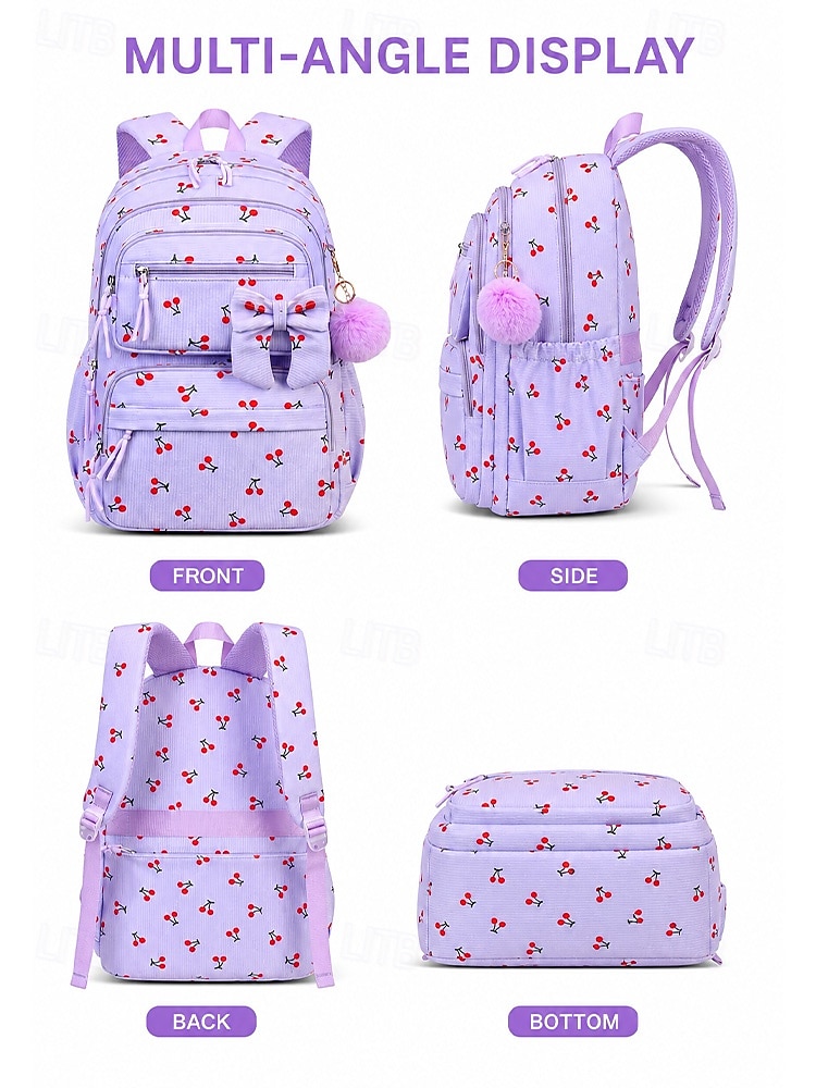 Girl's Corduroy Backpack Set, 3 Piece Cute School Backpack with Large Capacity Multi Compartments, Laptop Sleeve, Adjustable Straps, Luggage Strap, Travel College Bag for Girls, Available in Multiple 2026 - €42.99 –P5