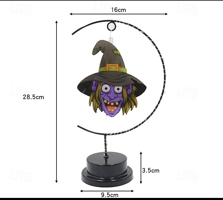 LED-koristeellinen lumottu halloween-yövalo, paristokäyttöinen pöytävalaisin kuunsirppilamput yöpöydän yövalot lahjat sopivat halloween cosplay -juhliin 2026 - $18.99 –P2