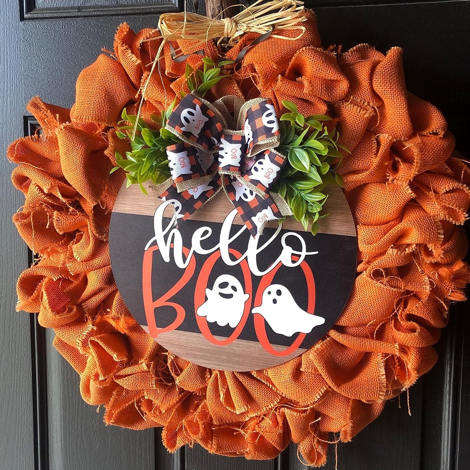 Guirlanda de madeira com fantasma para porta de Halloween, decoração divertida de fantasma para pendurar na porta da frente, enfeite rústico de boas-vindas para Halloween na varanda, entrada, parede, de 2026 por $22.99 –P6