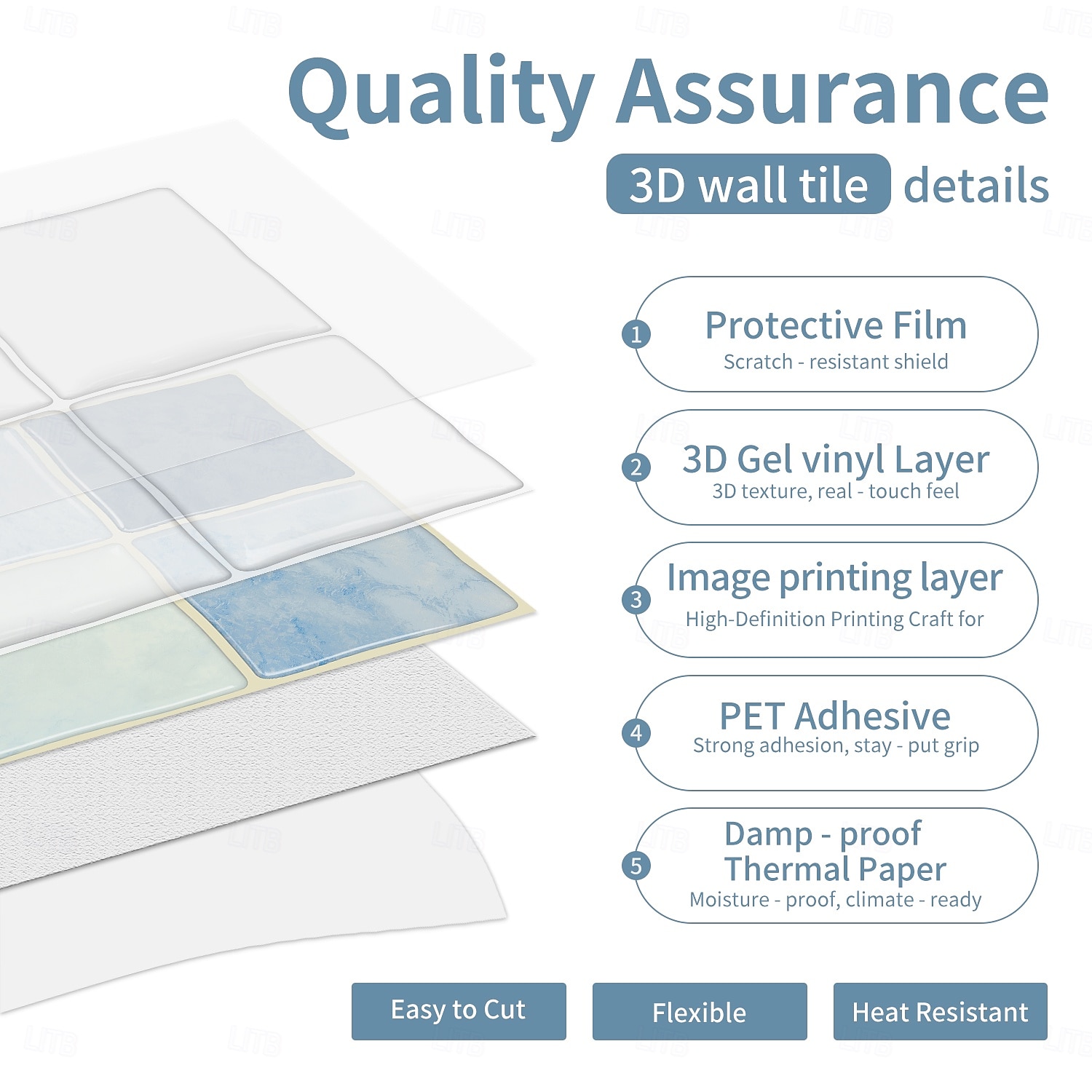 24 adhesivos 3D para azulejos de pared, adhesivos autoadhesivos para salpicaderos con efecto de azulejo y patrón a cuadros, paneles de pared impermeables y removibles para cocina, dormitorio, sala de 2026 - $52.99 –P7