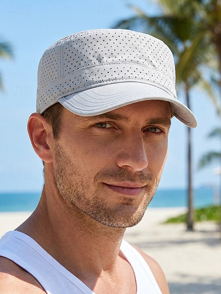 Boné militar masculino respirável de secagem rápida, leve, em poliéster perfurado, ajustável, disponível em várias cores, ideal para viagens de verão, caminhadas, pesca, golfe e camping. &uso diário de 2026 por $14.99 –P3