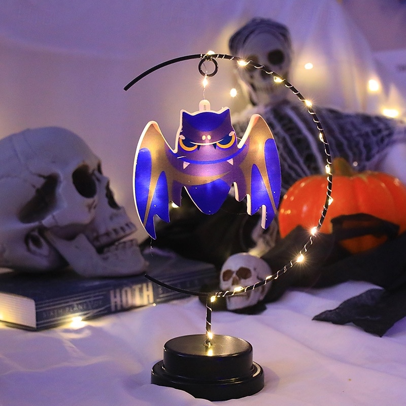 LED-koristeellinen lumottu halloween-yövalo, paristokäyttöinen pöytävalaisin kuunsirppilamput yöpöydän yövalot lahjat sopivat halloween cosplay -juhliin 2026 - $18.99 –P8