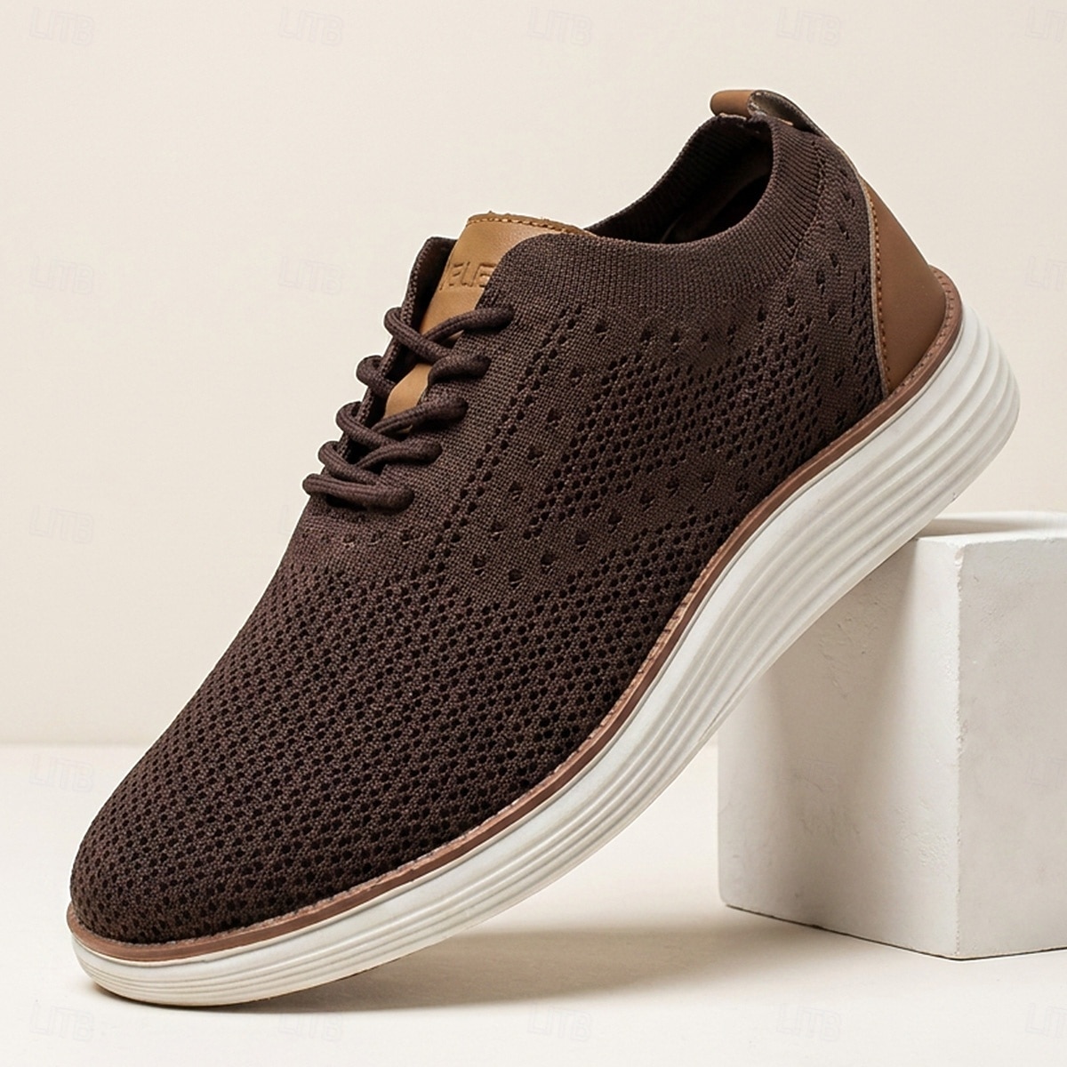 Pantofi sport casual business pentru bărbați, respirabili, tricotați, cu șireturi, ușori și confortabili, pentru birou, călătorii, plimbări zilnice, ținute smart casual și weekend 2026 - $69.99 –P8