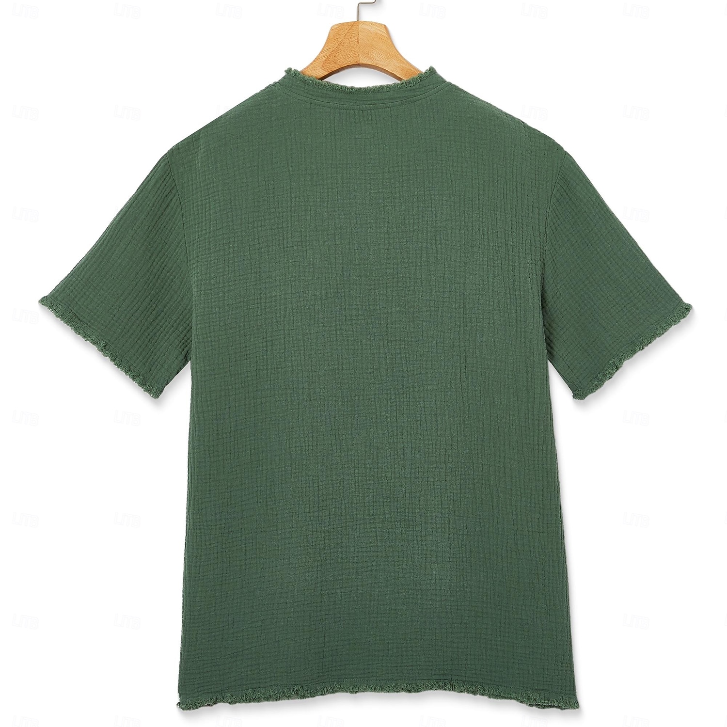 Męskie Podkoszulek Koszulka lniana Krótki rękaw Henley Lato Wiosna Jednokolorowe Teksturowany Urlop Zabytkowe Sport Raw Edge Codzienny Dom Na zewnątrz Biały Wino Zielony Top Tee dla mężczyzn 2026 - $26.99 –P2