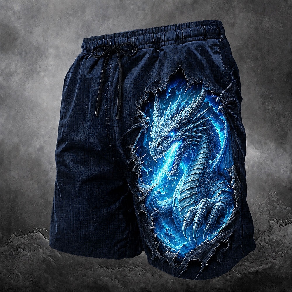 Homens Animal Dragão Calção Justo de Natação Fatos de banho Calções de banho Bermuda de Surf Cintura Média Escuro Diário Ao ar livre Bolsos laterais Forro de malha Cintura elástica com cordão Designer de 2026 por $20.99 –P2