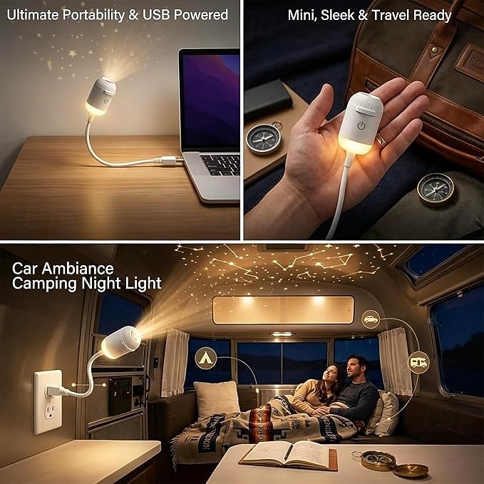 USB Star Projector Night Light, 5D Holographic Galaxy and Ocean Projector with Projection Films, 360° Adjustable Plug-in Ceiling Light for Bedroom, Car, Kids Room Decor 2026 - $25.99 –P5