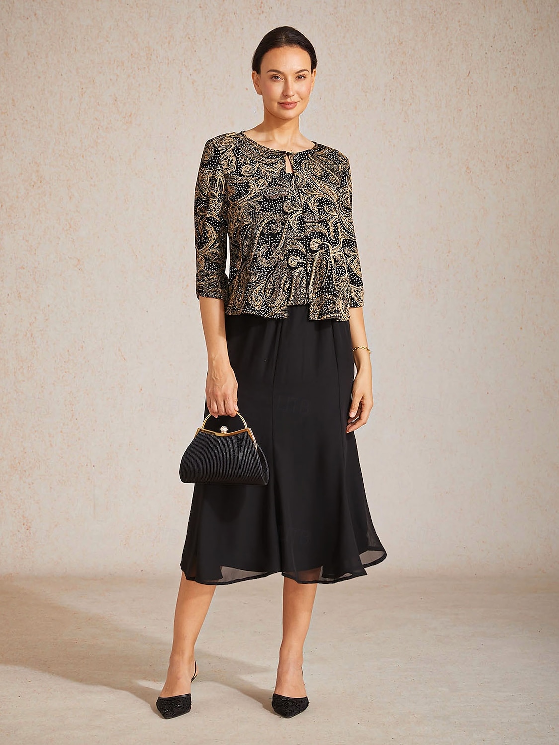 Mulheres camisa Boho Blusa Tops elegantes Purpurina Estampado Cashemere Elegante à moda Manga 3/4 Gola Redonda Tops regulares Diário Trabalho Convidado do casamento Preto Verão Primavera Outono de 2026 por $129.99 –P3