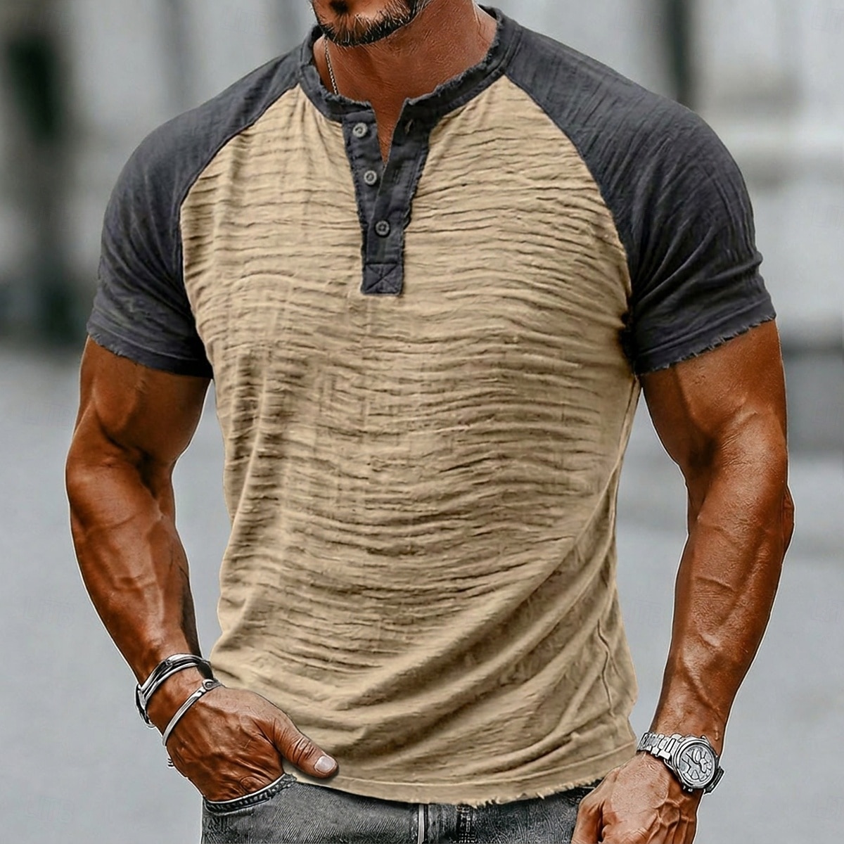 Per uomo Maglietta Maglietta in lino Manica Corta Henley Estate Primavera Tinta unica Blocco di colori Testurizzato Vacanza Vintage Sport Senza bordo Manica corta Casuale Casa All'aperto Bianco Vino del 2026 a $30.99 –P4