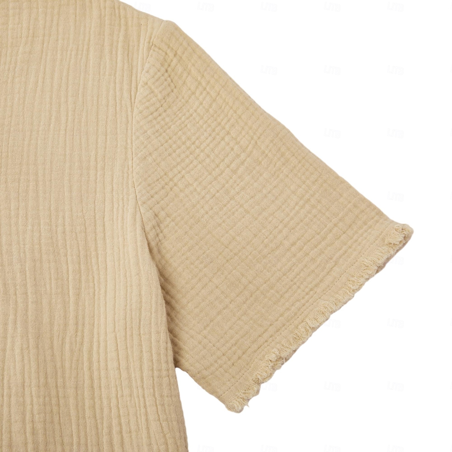 Per uomo Maglietta Maglietta di cotone Manica Corta Collo con lacci Estate Primavera Tutte le stagioni Tinta unica Semplice Testurizzato Vacanza Vintage Sport Senza bordo Casuale Casa All'aperto del 2026 a $30.99 –P4