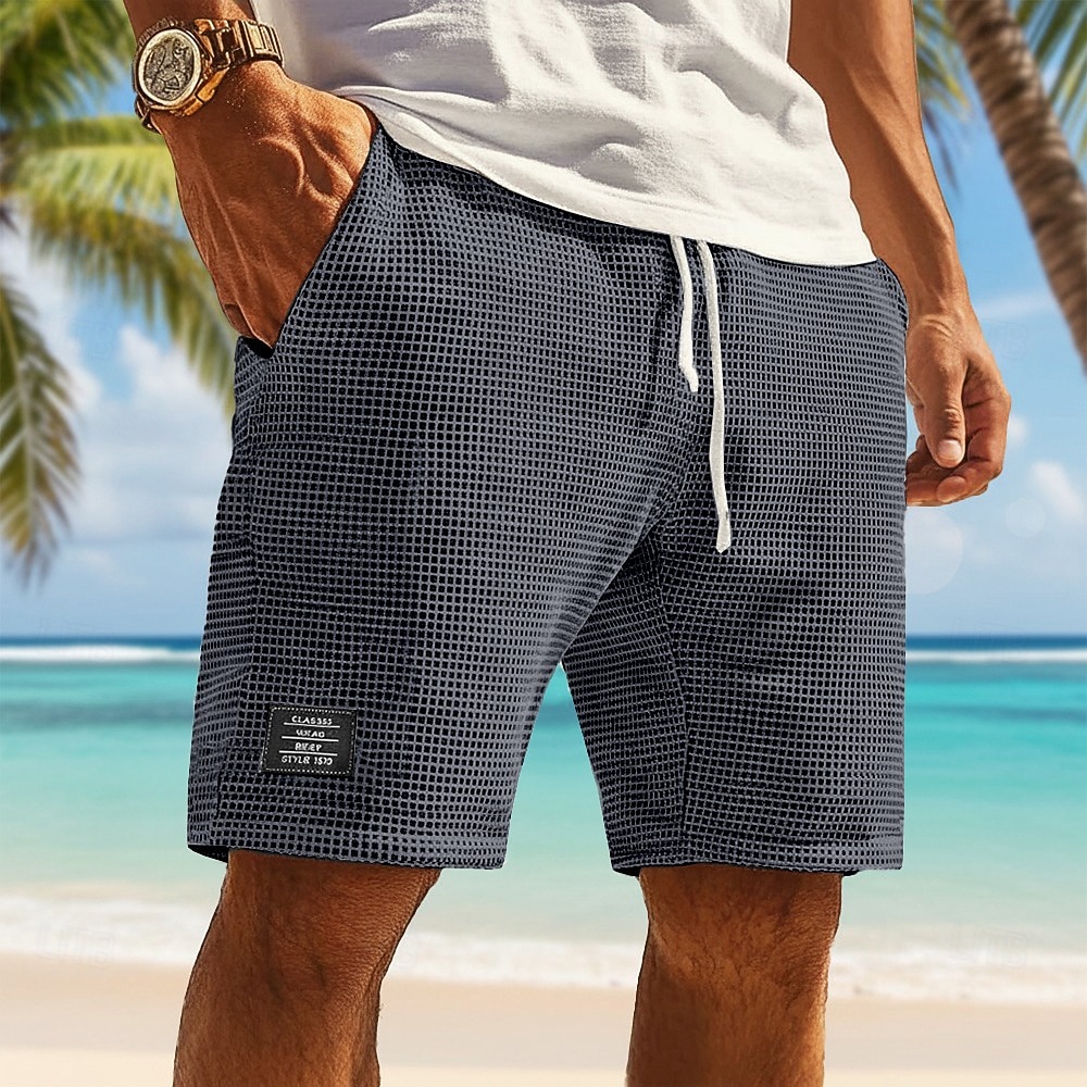 Per uomo Pantaloncini Waffle Pantaloncini Estivi Shorts da Spiaggia Pantaloncini casual Coulisse Elastico in vita Tinta unica Comodità Lunghezza al ginocchio Quotidiano All'aperto Abbigliamento del 2026 a $22.99 –P10