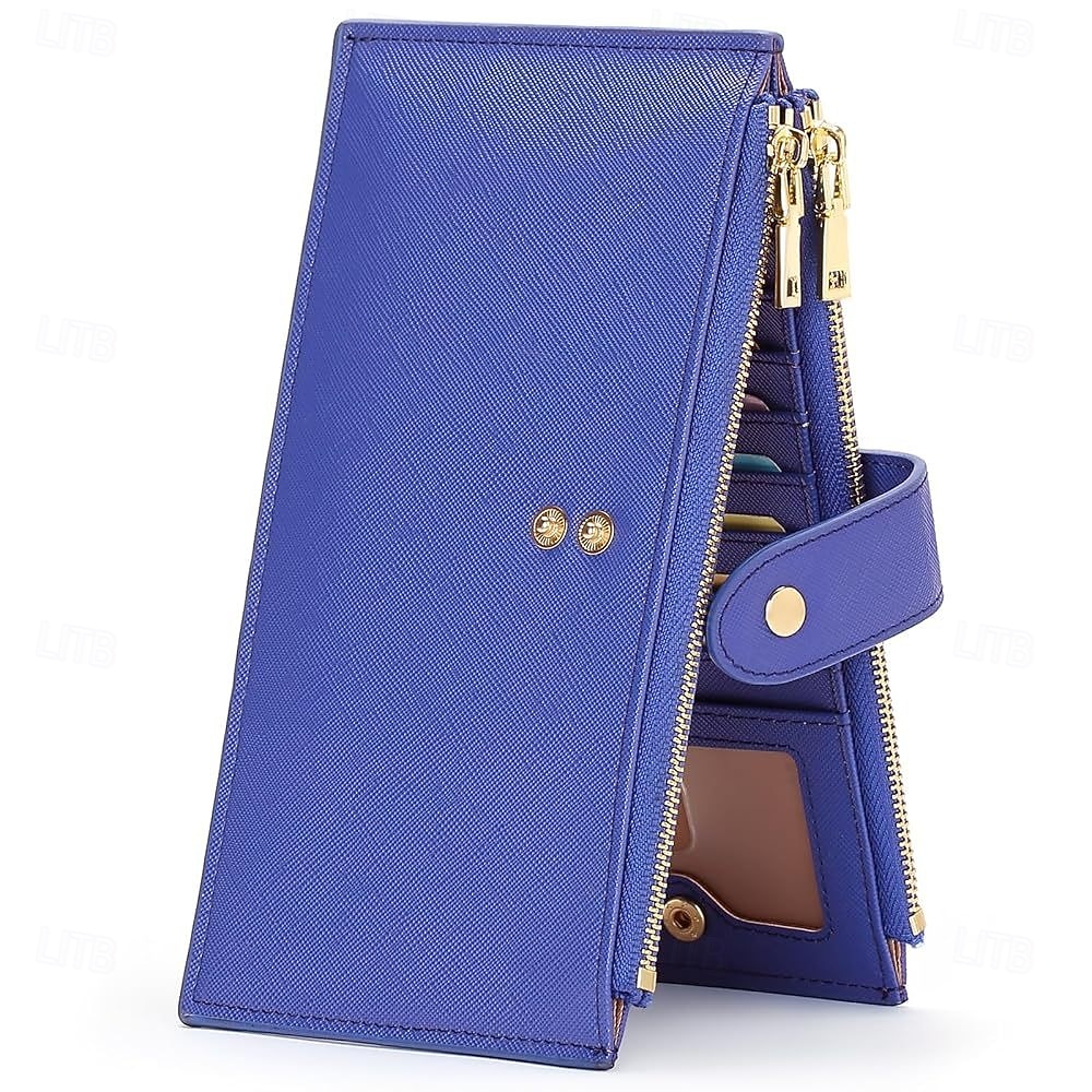 RFID Blocking Bifold Purse Credit Card Holder PU Leather Billfold Card Holder Wallet Double Zipper Hasp Card Purse 2026 - $22.99 –P10