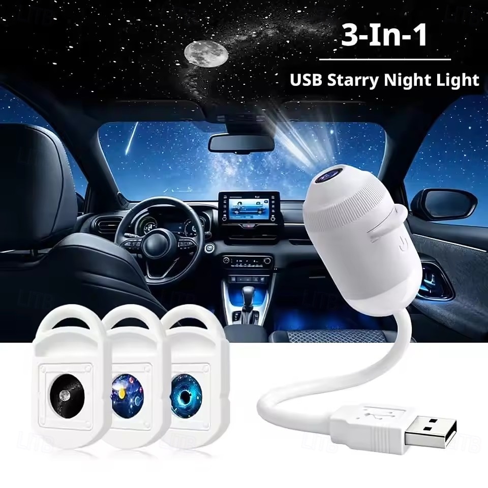 USB Galaxy Projector Starry Night Light, Star Projector with Flexible Gooseneck & 24 Films, 3 Brightness Levels Planet Ocean Sky Projector for Bedroom Car Decor, Creative Gift for Kids Adults 2026 - $18.99 –P7