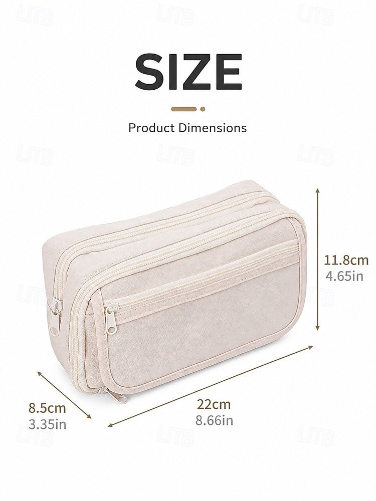 Multi Color Pencil Case for Students, Polyester PVC Double Zipper Pouch, Large Capacity Multi Compartment Stationery Organizer for Back to School, Class, Exams & Travel 2026 - $11.99 –P7