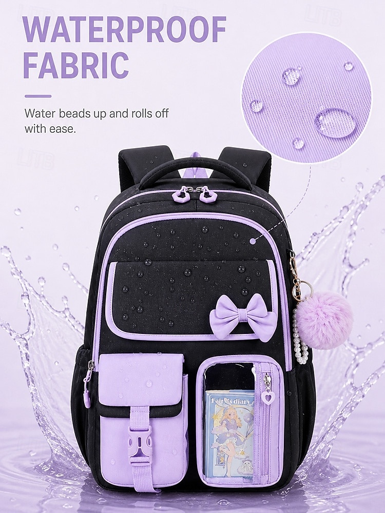 Girls' 3-Piece School Backpack Set, Water-Resistant Polyester Large Capacity Multi-Compartment Bookbag with Padded Straps, Lunch Bag & Pencil Case for School and Travel – Multiple Colors 2026 - €42.99 –P5